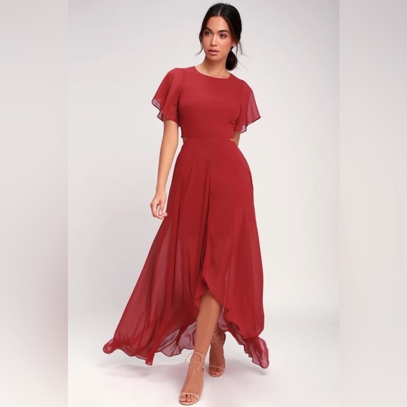 Lulus Dresses & Skirts - NEW Lulu’s Large Cutout Bohemian Rhapsody High Low Dress Maxi Gown